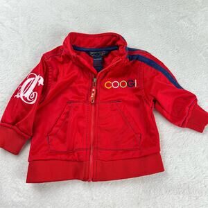 Coogi Baby zip up track jacket size 3-6 months Red embroidered logo